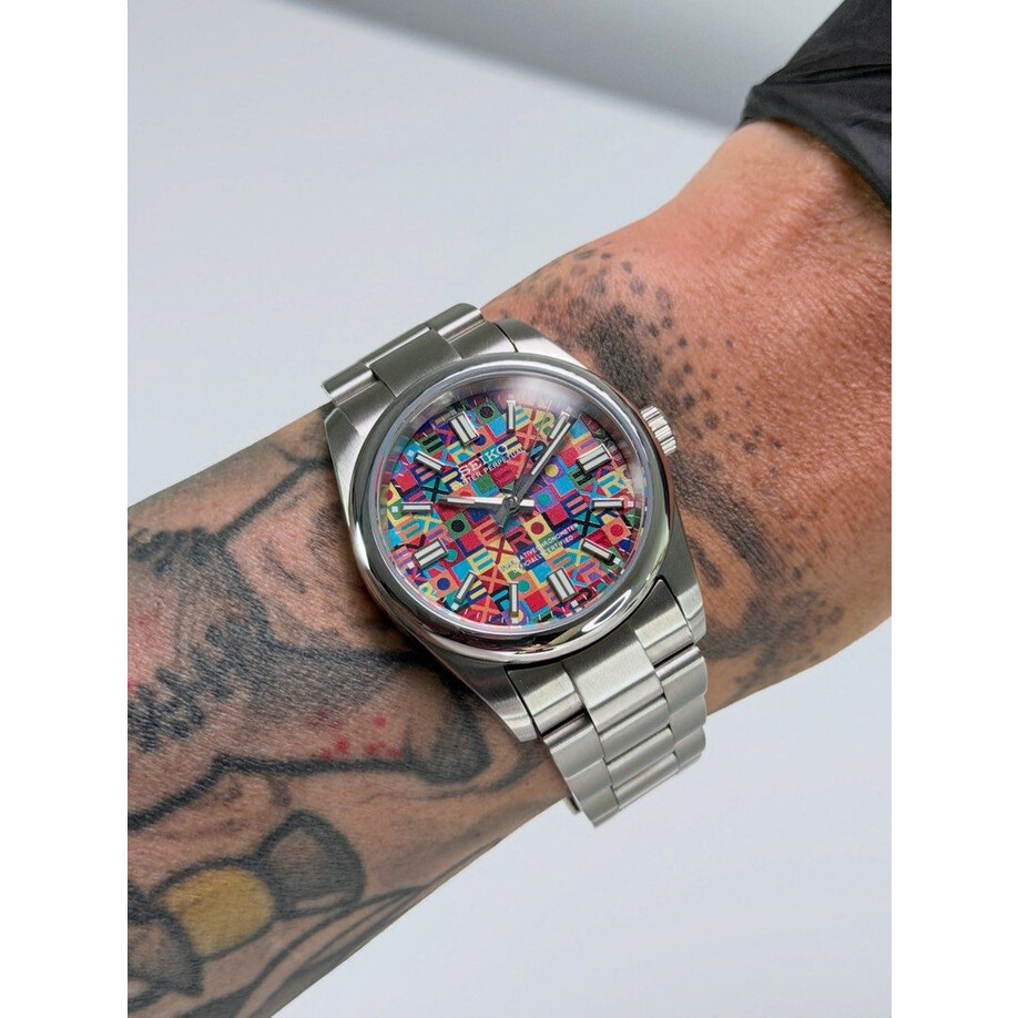 Custom Seiko Mod • Rainbow Jubilee Oyster Perpetual Automatic Watch • 36mm
